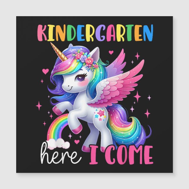 Kindergarten Here I Come Unicorn Back to School (Front)