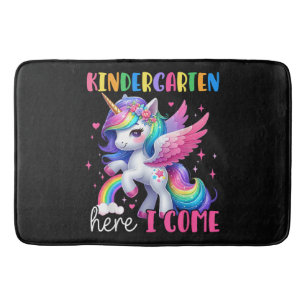 Kindergarten Here I Come Unicorn Back to School Bath Mat