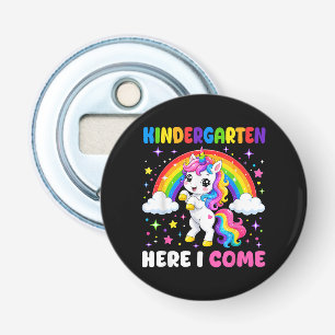 Kindergarten Here I Come Unicorn Back to School Bottle Opener