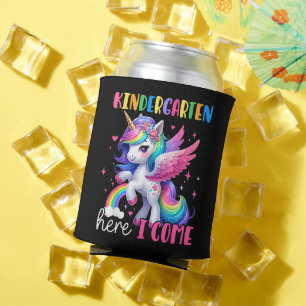 Kindergarten Here I Come Unicorn Back to School Can Cooler