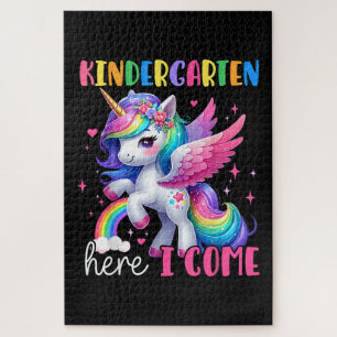 Kindergarten Here I Come Unicorn Back to School Jigsaw Puzzle