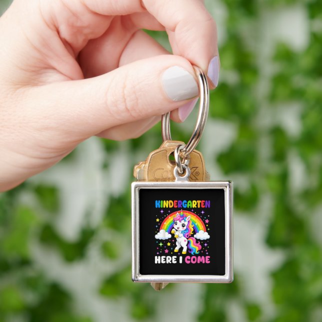  Kindergarten Here I Come Unicorn Back to School Keychain (Hand)