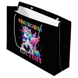 Kindergarten Here I Come Unicorn Back to School Large Gift Bag