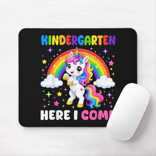  Kindergarten Here I Come Unicorn Back to School Mouse Pad (With Mouse)