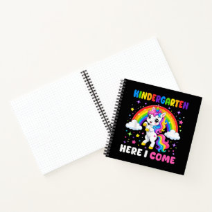 Kindergarten Here I Come Unicorn Back to School Notebook