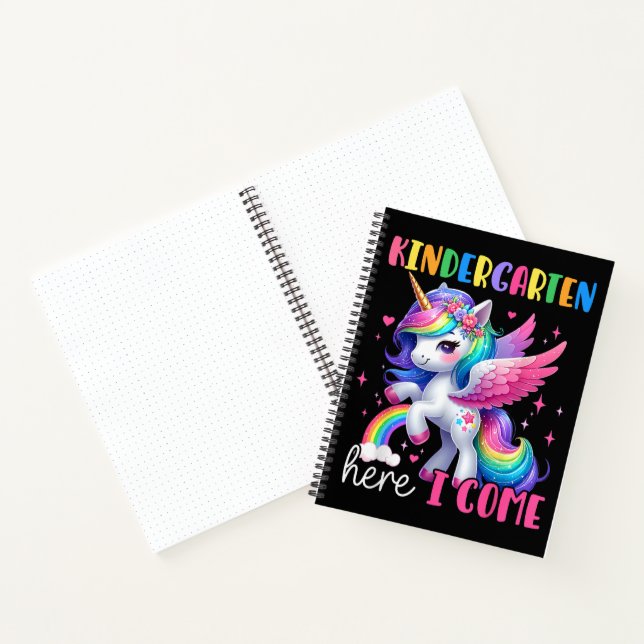 Kindergarten Here I Come Unicorn Back to School Notebook (Inside)