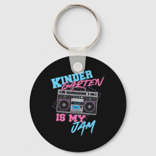 Kindergarten Is My Jam - Vintage 80s Boombox Teach Keychain