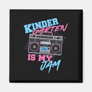 Kindergarten Is My Jam - Vintage 80s Boombox Teach Magnet