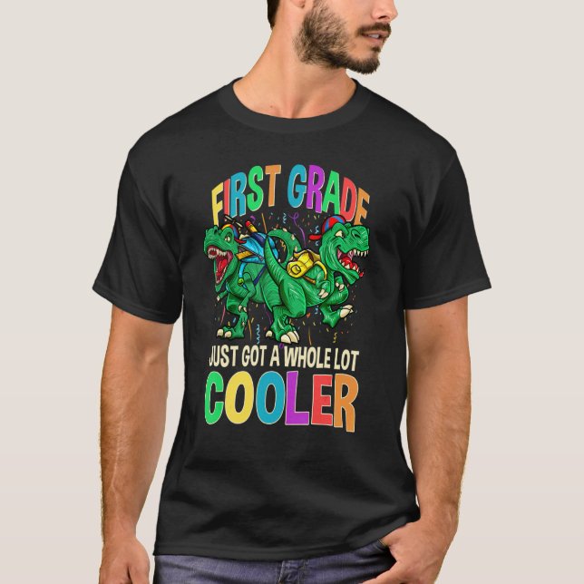 Kindergarten Just Got A Lot Cooler Dinosaur Back T T-Shirt (Front)