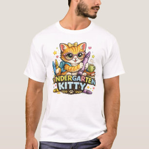 Kindergarten Kitty Back to School Design T-Shirt