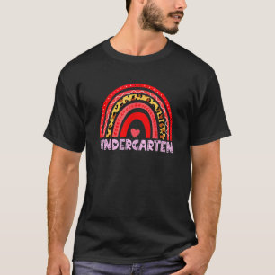 Kindergarten Leopard Rainbow Teacher Team Kinderga T-Shirt