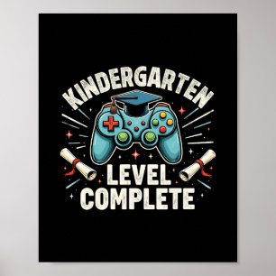 Kindergarten Level Complete Funny Graduation 2025  Poster