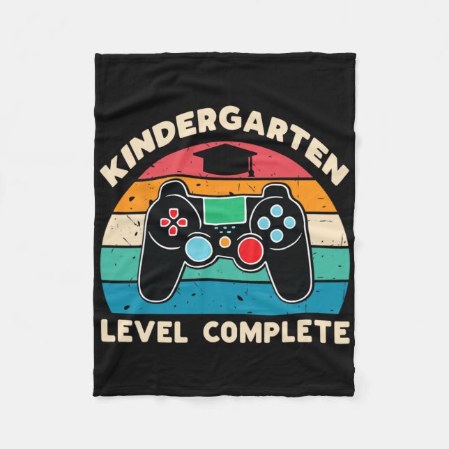 Kindergarten Level Complete Gamer Boy Kinder Gradu Fleece Blanket (Front)