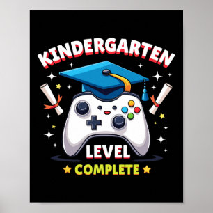 Kindergarten Level Complete Gamer Pixel Adventure  Poster