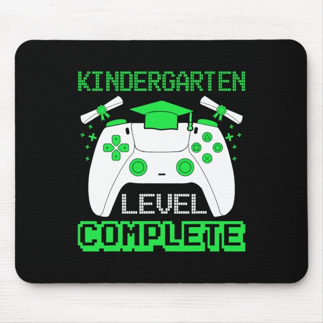 Kindergarten Level Complete Gamer School Graduatio Mouse Pad (Front)