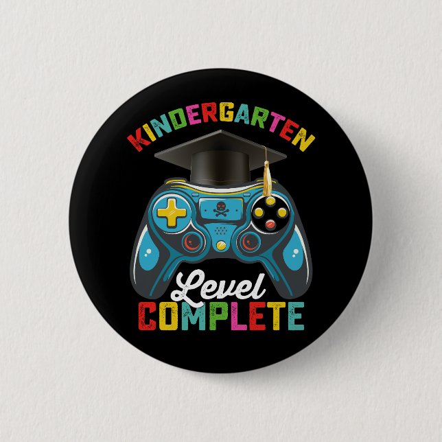 Kindergarten Level Complete Graduation Gaming 2 Inch Round Button (Front)