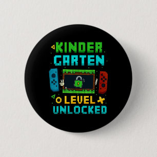 Kindergarten Level Unlocked Ck To School Pixel Art 2 Inch Round Button