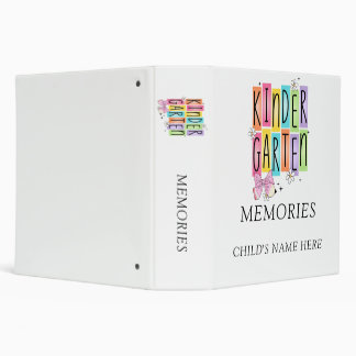 Kindergarten Memories Custom Child's Name Binder