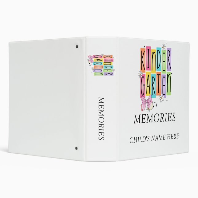 Kindergarten Memories Custom Child's Name Binder (Background)