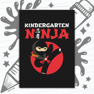 Kindergarten Ninja Kick First Day Back To School Card