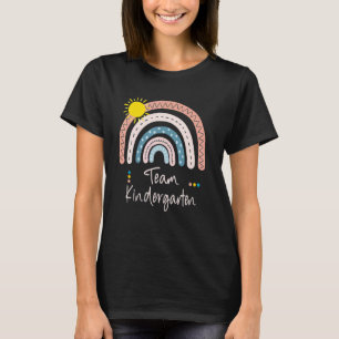 Kindergarten Of Team Pre K Squad Crew Teacher Rain T-Shirt