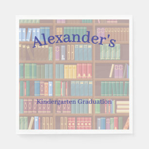 Kindergarten Pre-K Graduation Bookshelf Picture Napkin