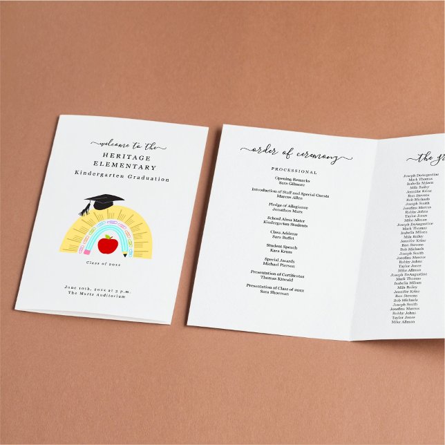 Kindergarten Preschool Graduation Program (2 col.) Flyer (Creator Uploaded)