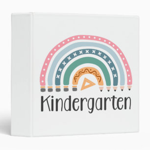 Kindergarten Rainbow Boho  Design Binder