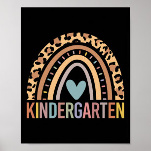 Kindergarten Rainbow Girls Boys Teacher Team Kinde Poster