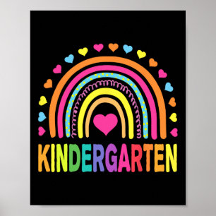 Kindergarten Rainbow Girls Boys Teacher Team Kinde Poster