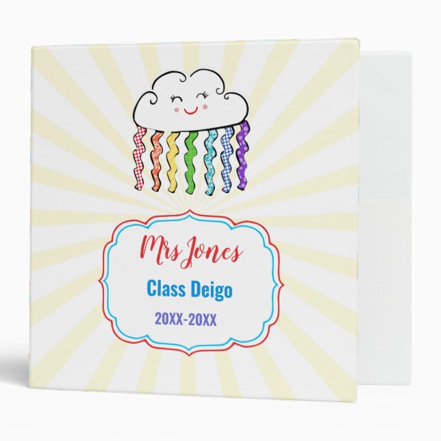 kindergarten rainbow teacher nursery preschool binder (Front/Inside)