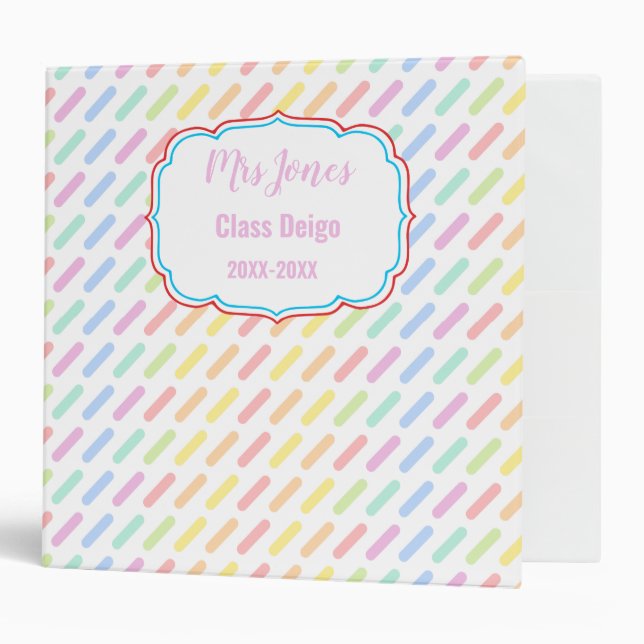kindergarten rainbow teacher nursery preschool binder (Front/Inside)