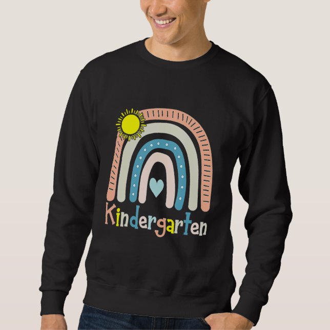 Kindergarten Rainbow Team Hello Kinderrocks Squad  Sweatshirt (Front)
