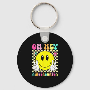 Kindergarten retro smile back to school first day keychain