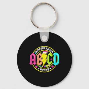 Kindergarten Rocks Abcd Ck To School Funny Rock Te Keychain