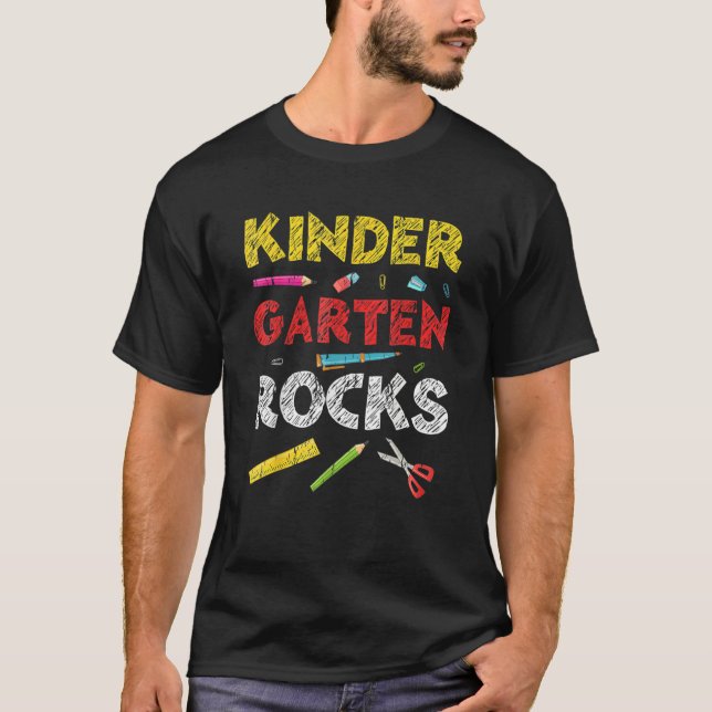 Kindergarten Rocks Back To School Teacher T-Shirt (Front)
