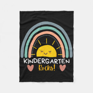 Kindergarten Rocks Kindergarten Teacher Team Back Fleece Blanket