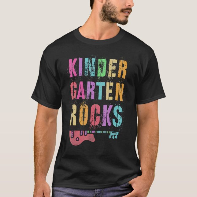 Kindergarten Rocks Student Teacher Crew Rockstar K T-Shirt (Front)