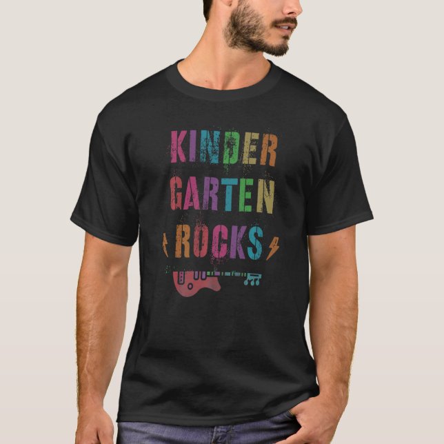 Kindergarten Rocks Student Teacher Squad Kinder Te T-Shirt (Front)