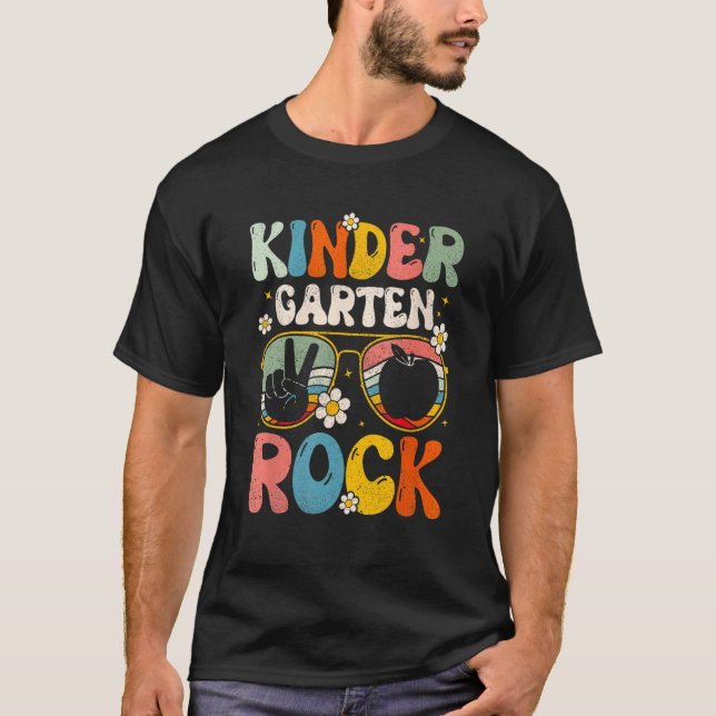 Kindergarten Rocks Team Kinder Teacher Back To Sch T-Shirt (Front)