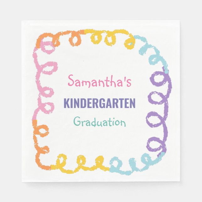 Kindergarten School Graduation Paper Napkin (Front)