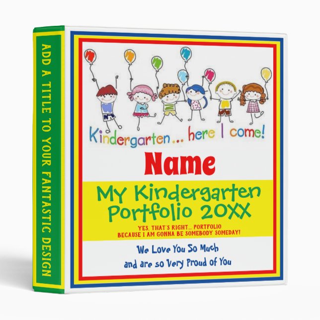 Kindergarten Scrapbook Album Binder (Front/Spine)