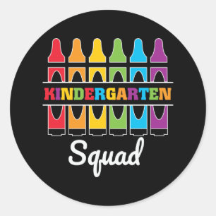 Kindergarten Squad Back To School Classic Round Sticker
