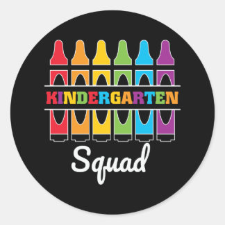 Kindergarten Squad Back To School Classic Round Sticker