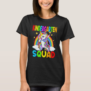 Kindergarten Squad Dabbing Unicorn Back To School  T-Shirt
