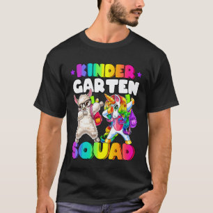Kindergarten Squad Dabbing Unicorn Llama Back to S T-Shirt