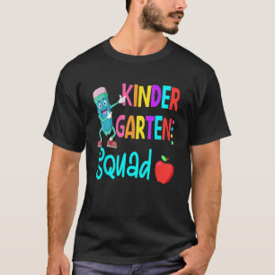 Kindergarten Squad First Teacher Student Team Back T-Shirt