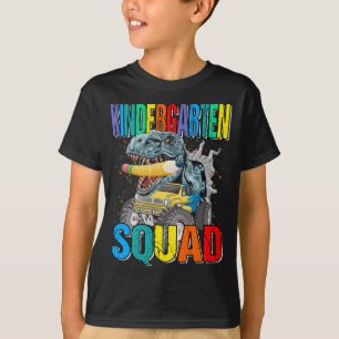 Kindergarten Squad Monster Truck Dinosaur Boys T-Shirt