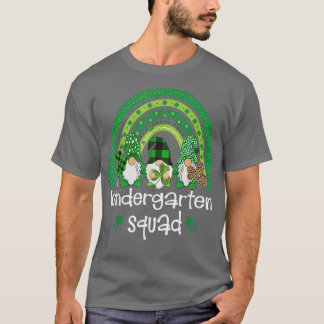Kindergarten Squad Rainbow Gnome Happy St Patricks T-Shirt
