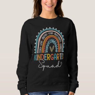 Kindergarten Squad Rainbow Leopard Back To School Sweatshirt